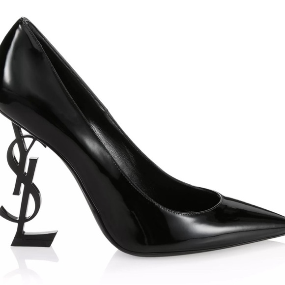 Designer logo YSL Saint Laurent Opyum Patent Leather Pumps - 37.5. - Picture 1 of 6